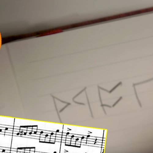 Mountain King played by a pencil in a runic alphab